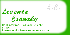 levente csanaky business card